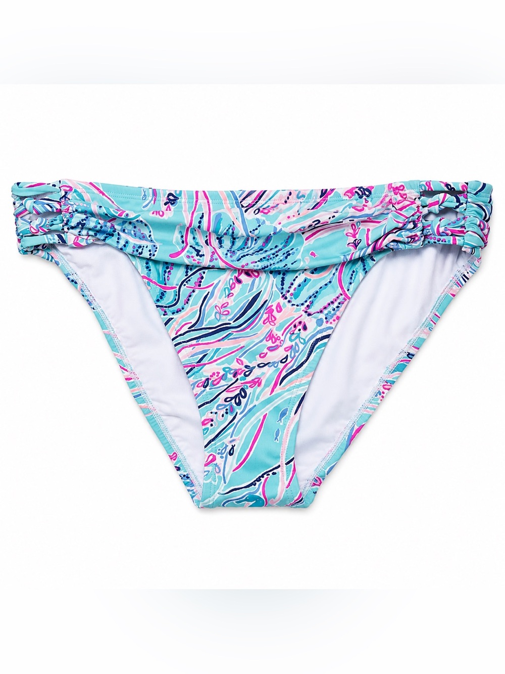 Lilly Pulitzer Michelina Bikini Bottom Size 8 Bayside Blue Under the Moon NWOT
